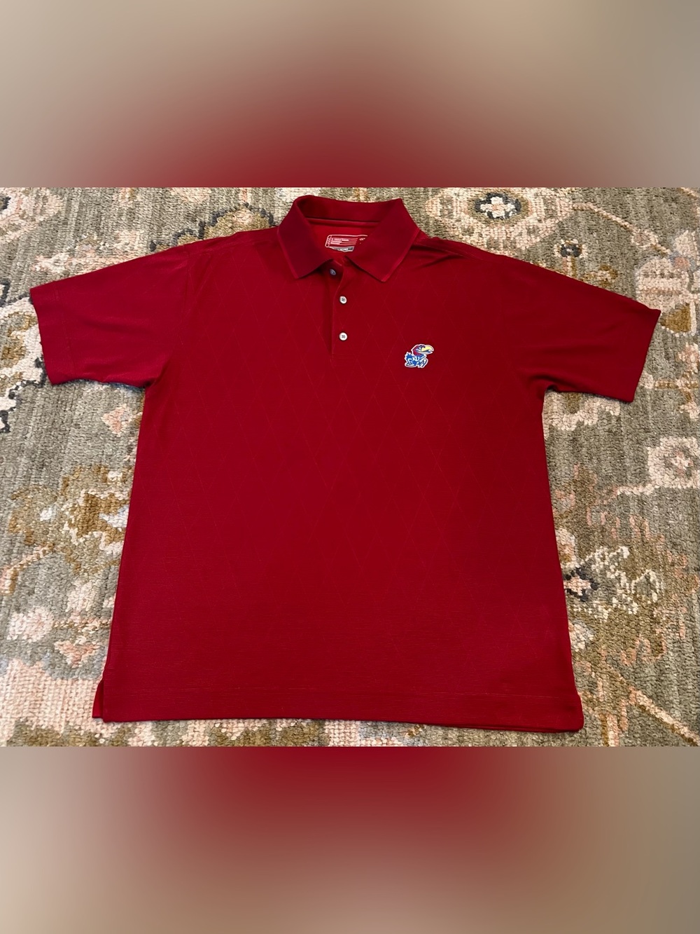 Kansas Jayhawks Cutter & Buck Polo Men’s Size Medium Color‎ Red